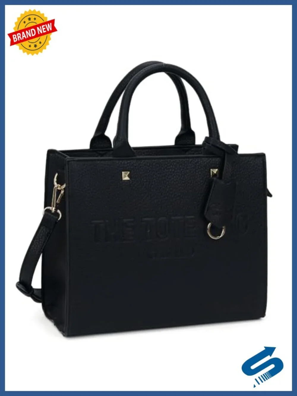 Faux Leather Top Handle Satchel Purse with Shoulder Strap